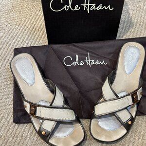 Cole Haan Air Nike Women's Brown Metallic Elke Slide Sandal Shoes